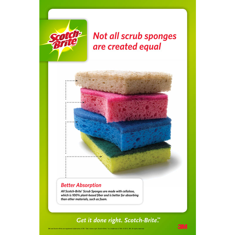 3M COMPANY, 3M Scotch-Brite Non-Scratch Sponge For Multi-Purpose 4.4 in. L 2 pk (Pack of 12)