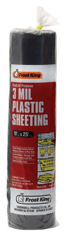 THERMWELL PRODUCTS CO INC, Frost King Plastic Sheeting 3 mil X 10  W X 25 ft. L Plastic Black