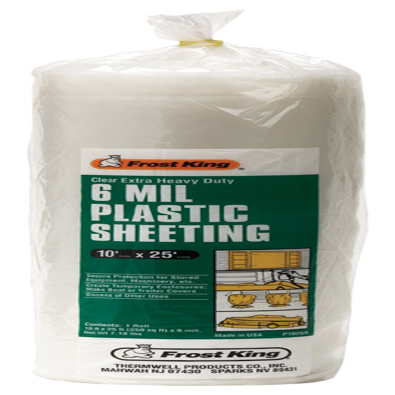 THERMWELL PRODUCTS CO INC, Frost King Plastic Sheeting 6 mil X 10  W X 25 ft. L Plastic Clear