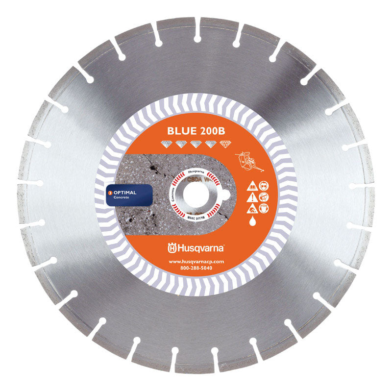 HUSQVARNA CONSTRUCTION PRODUCTS, Husqvarna Banner Line 14 in. D X 1 in. Blue 200B Diamond Segmented Rim Saw Blade 1 pk