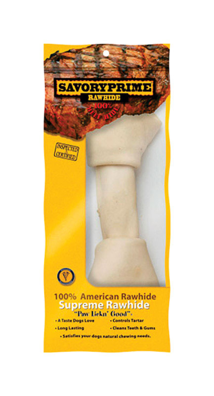 S & M PROFESSIONALS INC, Savory Prime All Size Dogs Adult Knotted Bone Natural 10 in. L 1 pk