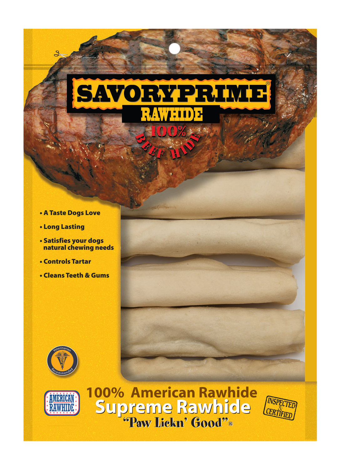 S & M PROFESSIONALS INC, Savory Prime All Size Dogs Adult Mini Rolls Beef 6 in. L 6 pk