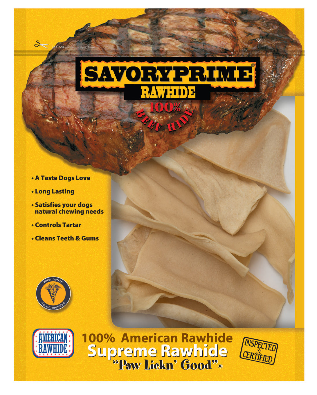 S & M PROFESSIONALS INC, Savory Prime All Size Dogs Adult Rawhide Chips Beef 1 pk