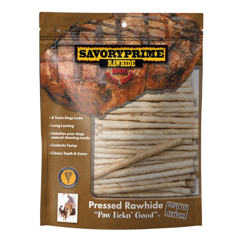 S & M PROFESSIONALS INC, Savory Prime All Size Dogs Pressed Bone Rawhide 5 in. L 100 pk