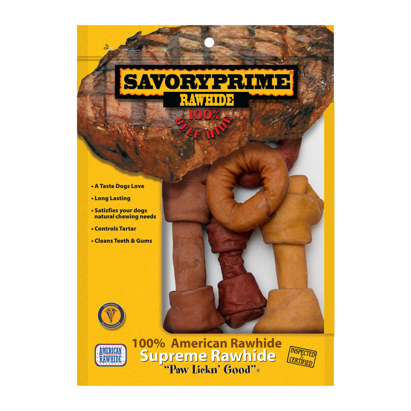 S & M PROFESSIONALS INC, Savory Prime Beef Rawhide Grain Free Bone For Dogs 25 oz 1 pk