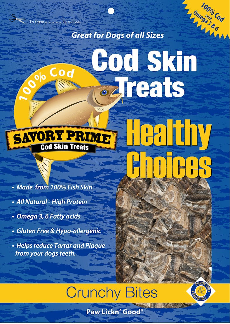 S & M PROFESSIONALS INC, Savory Prime Grain Free Cod Skin Treats For Dogs 4 oz 1 pk