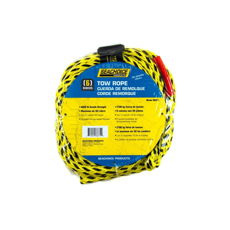 SEACHOICE/LAND&SEA INC., Seachoice 60 ft. L Black/Yellow Polyvinyl Tow Rope