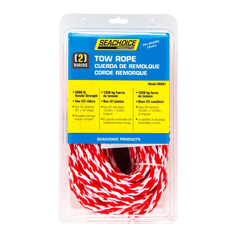 SEACHOICE/LAND&SEA INC., Seachoice 60 ft. L Red/White Polyvinyl Tow Rope