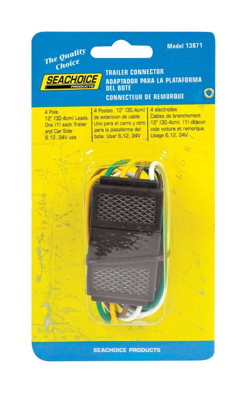 SEACHOICE/LAND&SEA INC., Seachoice Trailer Wiring Connectors 12"/4 Pole 6 - 12 -24 V